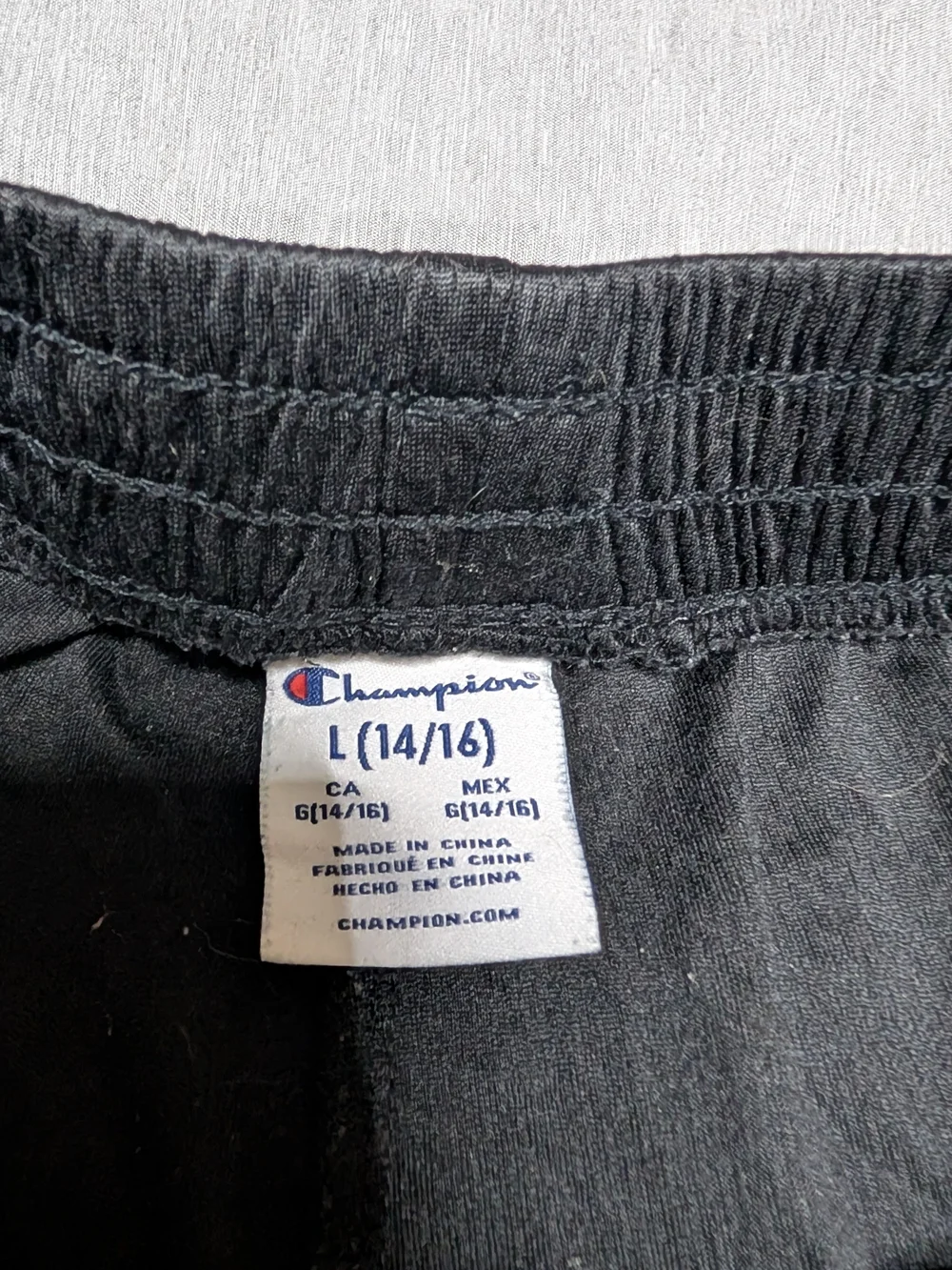 Champion Black Shorts with Gray Side Panels Youth Size Large
